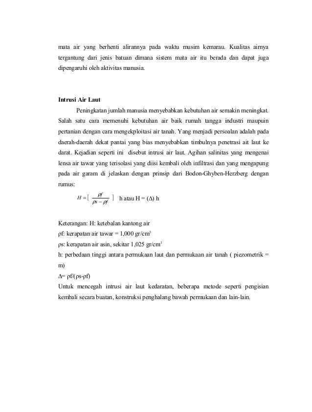 Materi Air Tanah Mata Kuliah Hidrologi