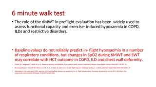 Spo2 Walk Test air travel in people with chronic lung diseases | PPTX