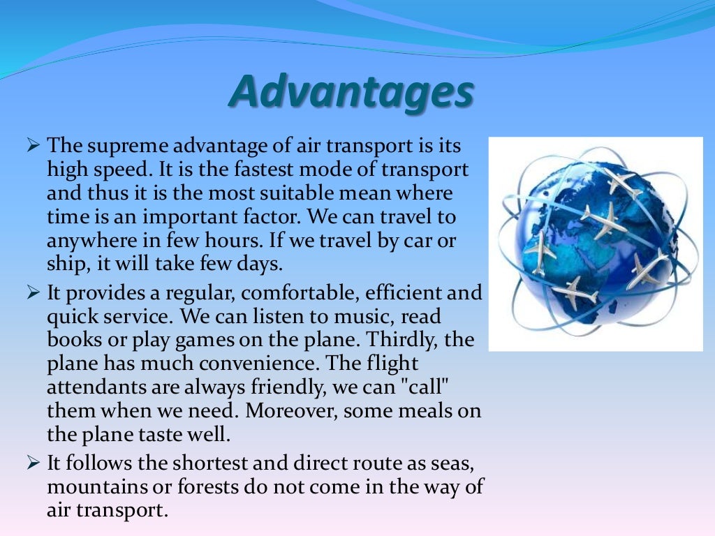 Air travel advantages and disadvantages