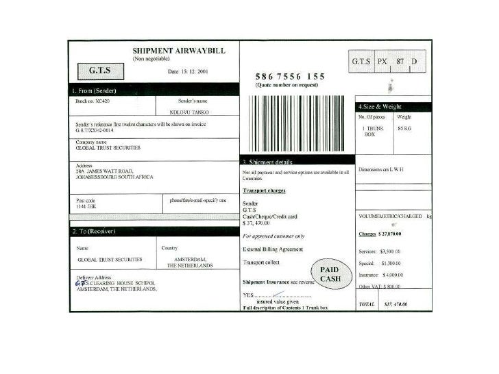 waybill template word