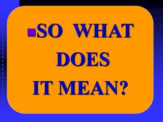 SO WHAT
DOES
IT MEAN?
 