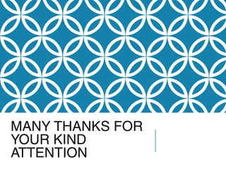 MANY THANKS FOR
YOUR KIND
ATTENTION
 