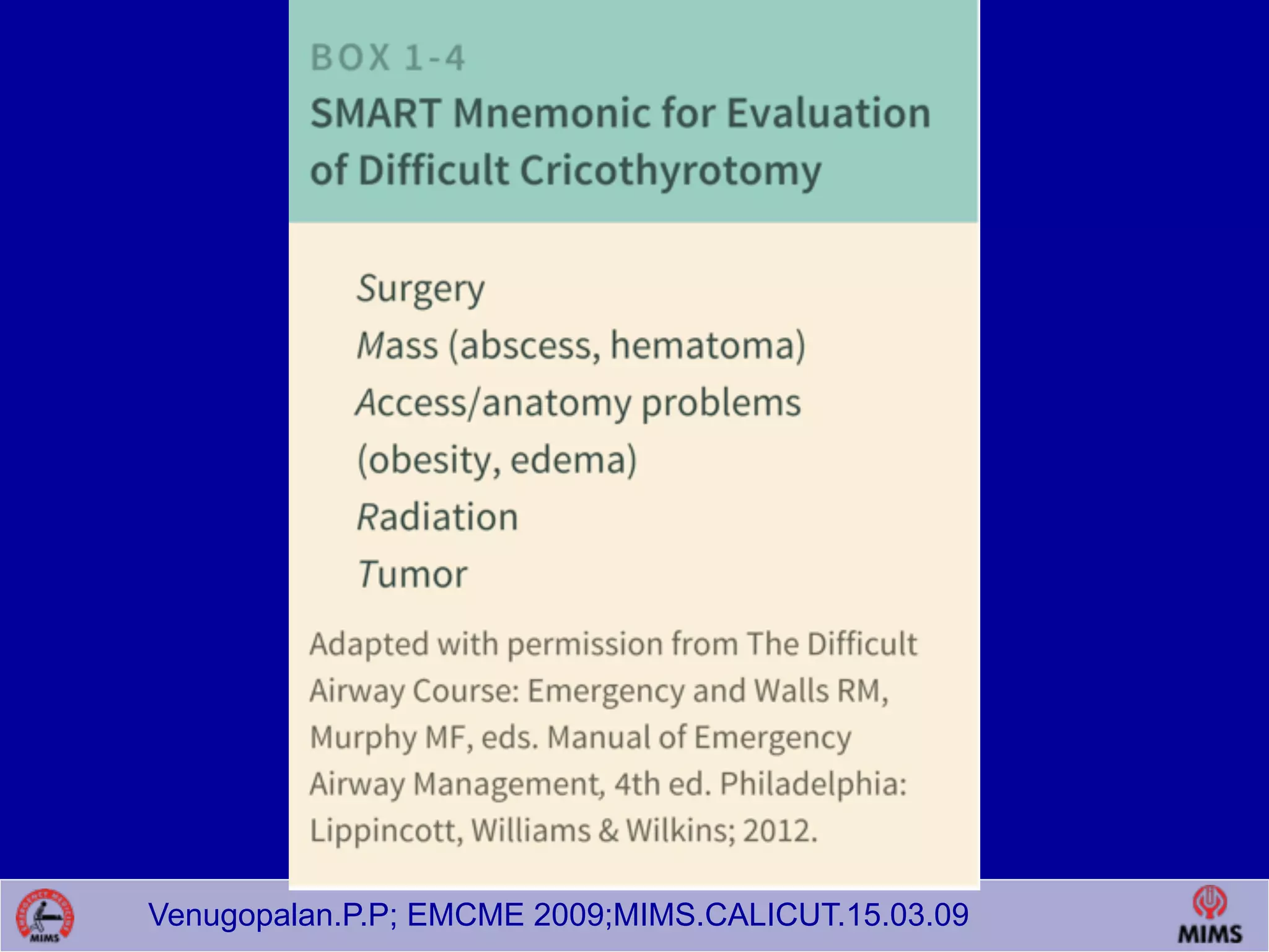 Venugopalan.P.P; EMCME 2009;MIMS.CALICUT.15.03.09
 