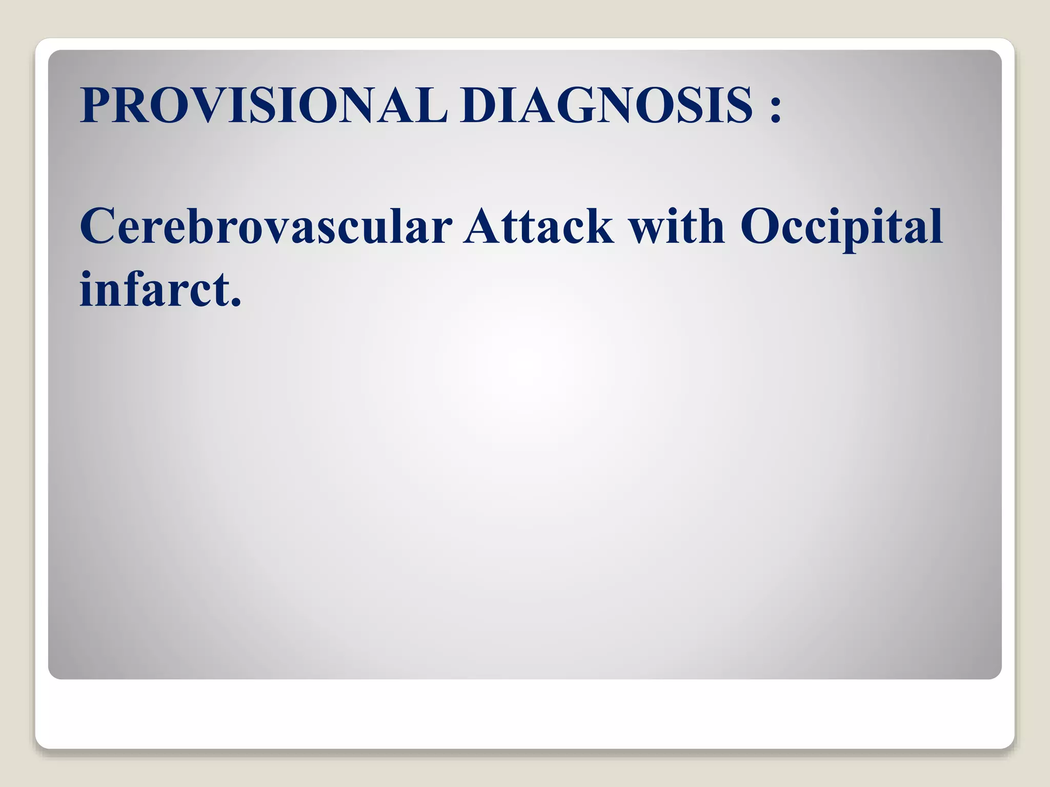 Opercular Acute Infarct Case presentation on Acute Ischemic stroke | PPTX