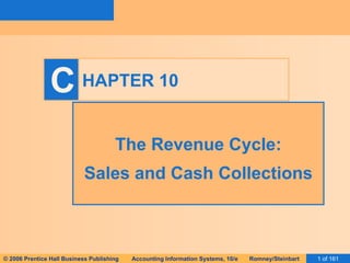 HAPTER 10 The Revenue Cycle: Sales and Cash Collections 