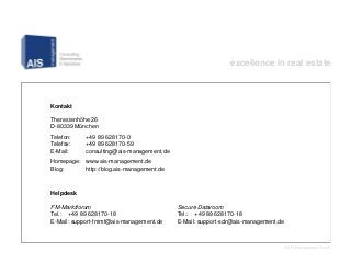 AIS-Stellhebelbaum Facility Management und Property Management