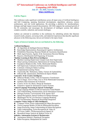 Machine Learning Model Development Slides 12th International Conference on Artificial Intelligence and Soft ...