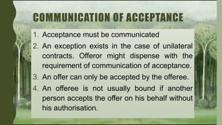 AIS 2102 Acceptance in Contract Law