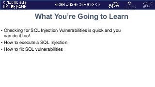 SQL Injection for Beginner's: It's Hammertime