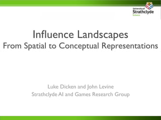 Inﬂuence Landscapes
From Spatial to Conceptual Representations



              Luke Dicken and John Levine
       Strathclyde AI and Games Research Group
 