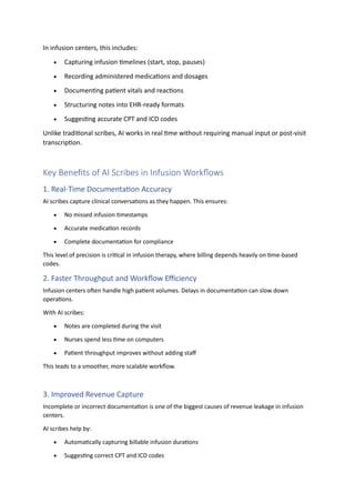 Scribe Workflow Examples Pdf AI Scribe for Infusion Centers_Transforming Documentation, Compliance ...