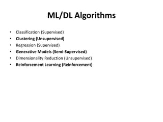MLaaS?
Machine Learning as a Service
MLaaS is the method in which ML/DL algorithms and software
are offered as a component...