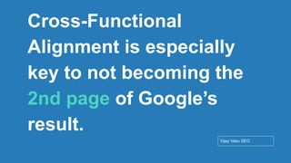 Conﬁdential - Vijay
Vasu
85
Cross-Functional
Alignment is especially
key to not becoming the
2nd page of Google’s
result.
Vijay Vasu SEO
 