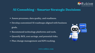 AI Services That Help Companies Make Smarter Decisions | Rubixe | PDF