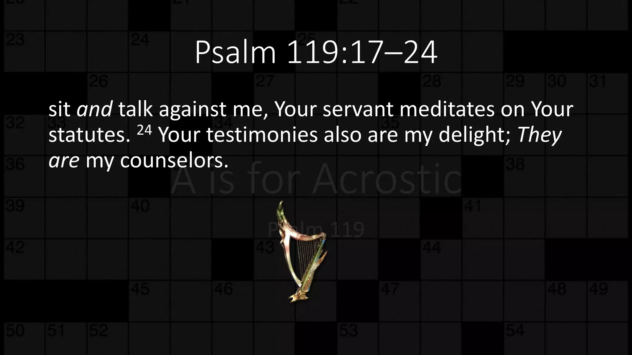 A is for acrostic Psalm 119 | PPTX