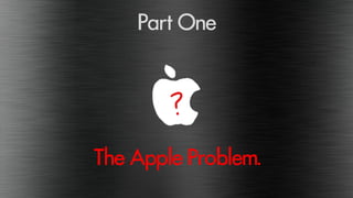 Part One
The Apple Problem.
 
