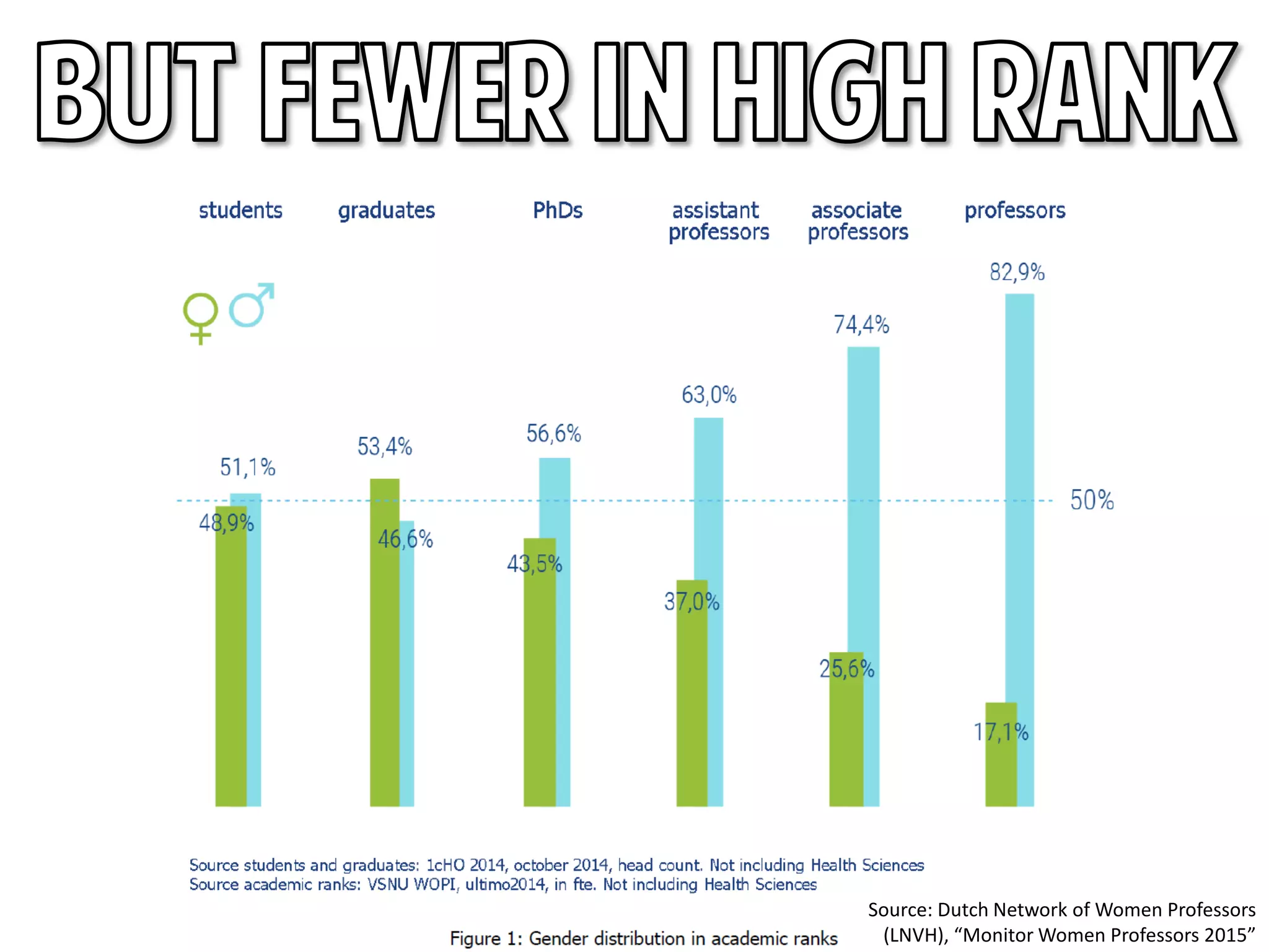 Source: Dutch Network of Women Professors
(LNVH), “Monitor Women Professors 2015”
 