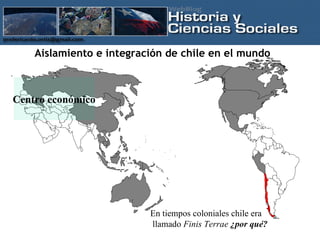 Aislamiento e integración de chile en el mundo Centro económico En tiempos coloniales chile era llamado  Finis Terrae  ¿por qué? 