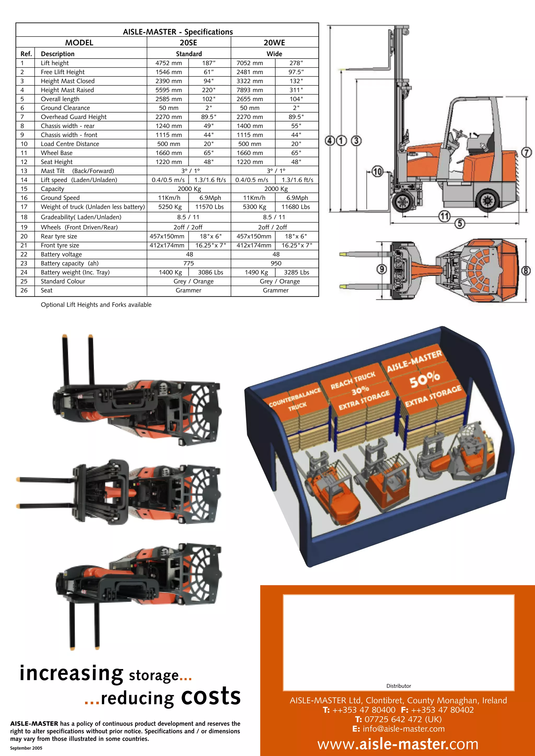 Aisle Drawing.pdf Aisle master electric-uk | PDF