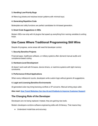 AI Software vs Traditional Programming: Key Differences | PDF