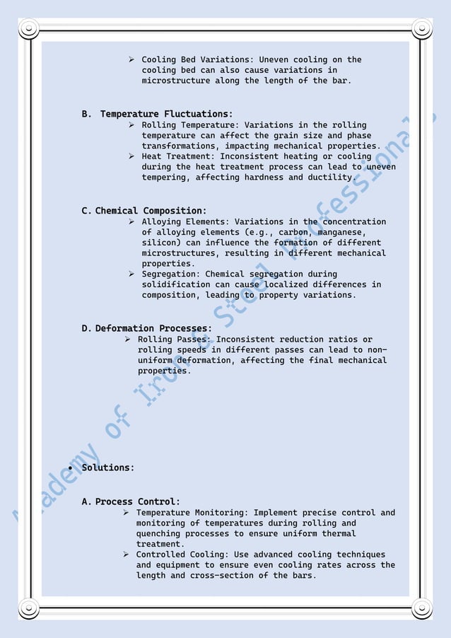 Quality defects in TMT Bars, Possible causes and Potential Solutions ...