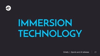 21Entefy | Sports and AI referees
IMMERSION
TECHNOLOGY
 
