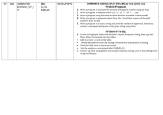 AISSCE-2025 Practical Topics. (1).pdf practical | PDF
