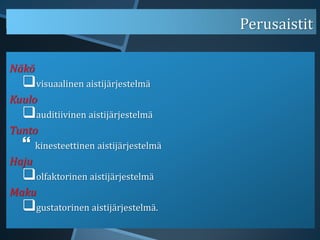 Aistit ja oppiminen | PDF