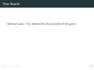 Tree Search
Optimal value v∗(s) determines the outcome of the game:
[Silver et al. 2016] 5
 