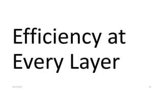 Efficiency at
Every Layer
10/17/2023 46
 