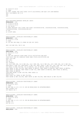 B) 18/02/19 14:41
C) PERM
E) OBST (TORRE) NEG LGTD COORD 193737.63S/0440826.29W ELEV 1097.68M MONTADO
REF.: AIP-BRASIL AD 2.10
VAC
AOC
BELO HORIZONTE/TANCREDO NEVES,MG (SBCF)
F0305/2019 - OTR
B) 27/02/19 08:54
C) 15/05/19 20:29
D) DLY SR-SS
E) AREA PERIGOSA (VOO LIVRE) BTN COORD 192559S0441607W, 192649S0441543W, 192828S0441606W,
193009S0442006W, 192922S0442039W ACT
F) SFC
G) 4100FT AMSL
BRASILIA/PRES. JUSCELINO KUBITSCHEK,DF (SBBR)
Z2242/2017 - AGA
B) 27/07/17 17:46
C) PERM
E) CTL MOV GND FREQ 121.95MHZ HR SER H24 INSTL
REF: AIP MAP PDC, VAC E IAC
BRASILIA/PRES. JUSCELINO KUBITSCHEK,DF (SBBR)
Z1817/2018 - AGA
B) 08/10/18 17:39
C) PERM
E) THR 29R CORRIGIR COORD PARA 155142.26S/0475356.94W ELEV
1060.71M E THR 29L CORRIGIR COORD PARA 155243.62S/0475438.33W
ELEV 1043.04M
REF: ADC,
AIP AD 2,
AOC (TODAS),
IAC ILS W RWY 29R, ILS X RWY 29L, ILS Y RWY 29R, ILS Z RWY 29L, LOC Y RWY 29R, LOC Z RWY 29L,
RNAV(GNSS) X RWY 29L, RNAV(GNSS) Y RWY 29R, RNAV (GNSS) Z RWY 29L, VOR Y RWY 29R, VOR Z RWY 29L,
SID KOGLI 1A RWY 29L/29R, LUZ 1A RWY29L, LUZ 1B RWY29R, OPRIR 1B RWY29L/29R,
RNAV DANVA 1A RWY 29L/29R, RNAV GAXON 1A RWY29L, RNAV GAXON 1B RWY29R, RNAV OPROK 1A RWY29L,
RNAV OPROK 1B RWY29R, RNAV PANOK 1A RWY 29L, RNAV PANOK 1B RWY29R, RNAV UTPAS 1A RWY29L,
RNAV UTPAS 1B RWY29R
STAR RNAV MOLMO 1A RWY 29L/29R, RNAV OBDOG 1A
RWY29L/29R,
RNAV OCELO 1A- PEDAL 1A RWY 29L/29R,
RNAV PAJEM 1A RWY 29L/29R, RNAV PROVE 1A RWY 29L/29R, RNAV WELIN 1A RWY 29L/29R
BRASILIA/PRES. JUSCELINO KUBITSCHEK,DF (SBBR)
Z0450/2018 - AGA
B) 01/03/18 19:27
C) PERM
E) MET CMA (1 A 4) (6 A 9) OPR NA MODALIDADE DE AUTOATENDIMENTO
REF: ROTAER 3-B;
AIP BRASIL AD 2
BRASILIA/PRES. JUSCELINO KUBITSCHEK,DF (SBBR)
Z0341/2018 - AGA
B) 30/01/18 18:02
C) PERM
E) MET CMM (1 A 4) (6 A 9) OPR NA MODALIDADE DE AUTOATENDIMENTO
ROTAER 3-B
AIP AD 2.11
BRASILIA/PRES. JUSCELINO KUBITSCHEK,DF (SBBR)
Z0211/2019 - AGA
AISWEB - BOLETIM PERSONALIZADO - 01/04/2019 às 12:49:14 UTC - Total de Páginas: 44
página 40 de 44 :: IP 201.81.161.0 :: check 32BDB3E7-384A-4544-9F54EB5B13A3979C
 