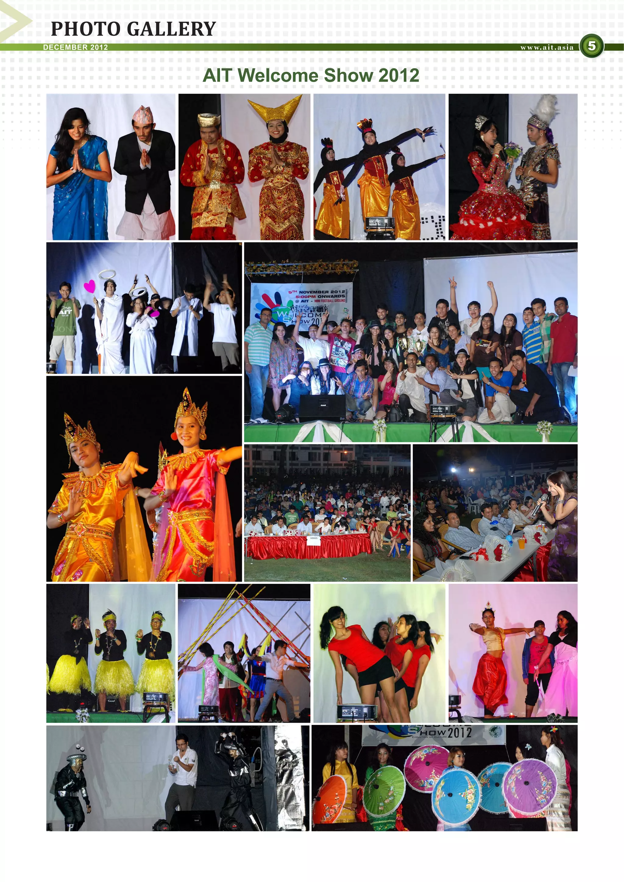 PHOTO GALLERY
DECEMBER 2012                           5

                AIT Welcome Show 2012
 