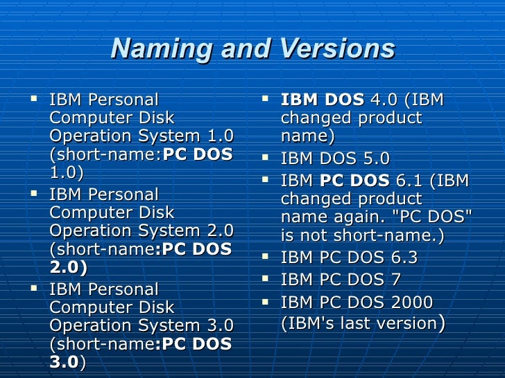 Disk Operating systems