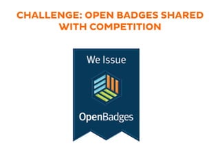 CHALLENGE: OPEN BADGES SHARED
WITH COMPETITION
 