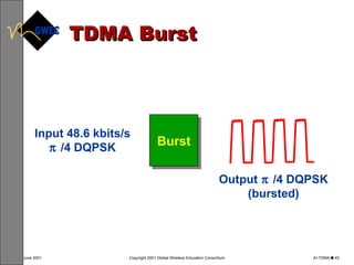 TDMA Burst Burst Output  /4 DQPSK (bursted) Input 48.6 kbits/s  /4 DQPSK 