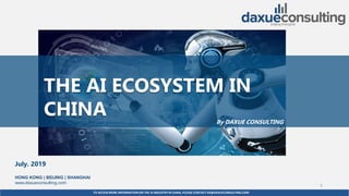 TO ACCESS MORE INFORMATION ON THE AI INDUSTRYIN CHINA, PLEASE CONTACT DX@DAXUECONSULTING.COM
dx@daxueconsulting.com +86 (2...