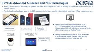 © 2019 DAXUE CONSULTING
ALL RIGHTS RESERVED
iFLYTEK: Advanced AI speech and NPL technologies
 iFLYTEK has the most advanc...