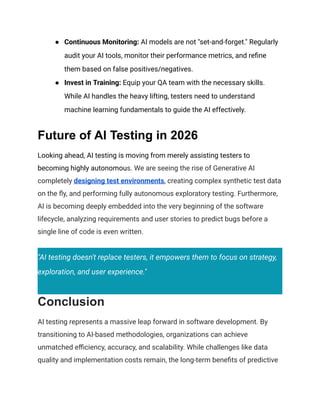AI Testing_ A Complete Guide to AI in Software Testing (2026) | PDF