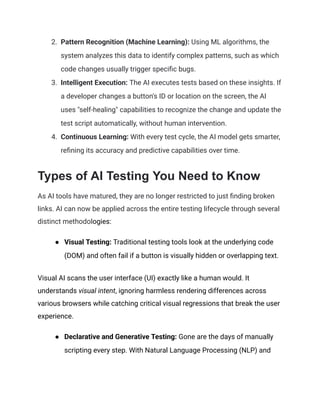 AI Testing_ A Complete Guide to AI in Software Testing (2026) | PDF