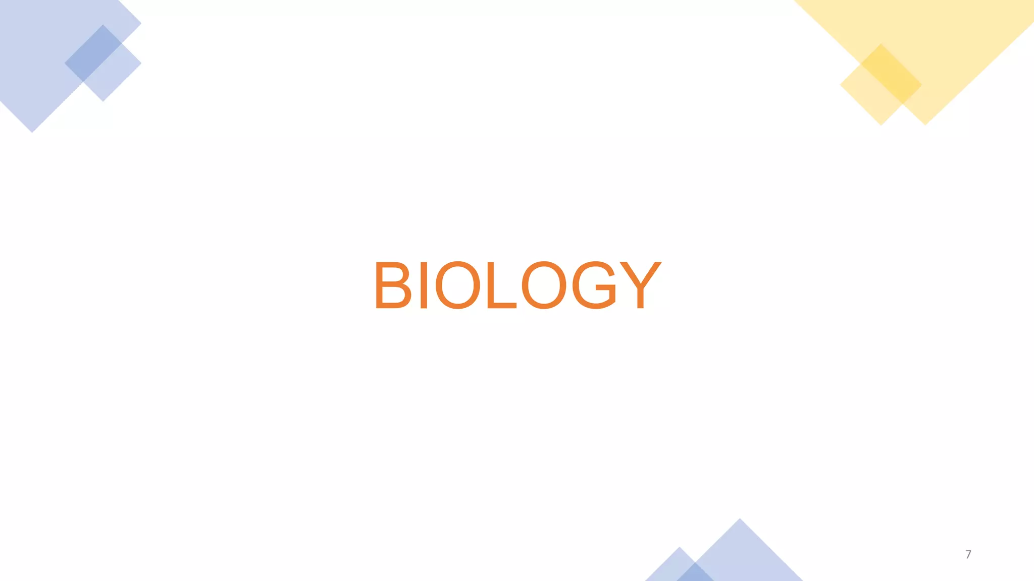 7
BIOLOGY
 