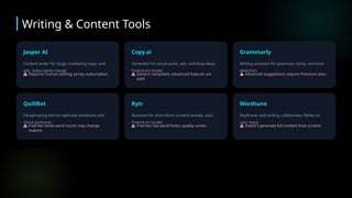 Comprehensive 2026 Directory of AI Tools, Platforms, and Agents | PPTX
