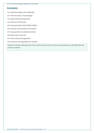 Comprehensive AI Tools Learning Workshop Handbook 2026 Edition | PDF
