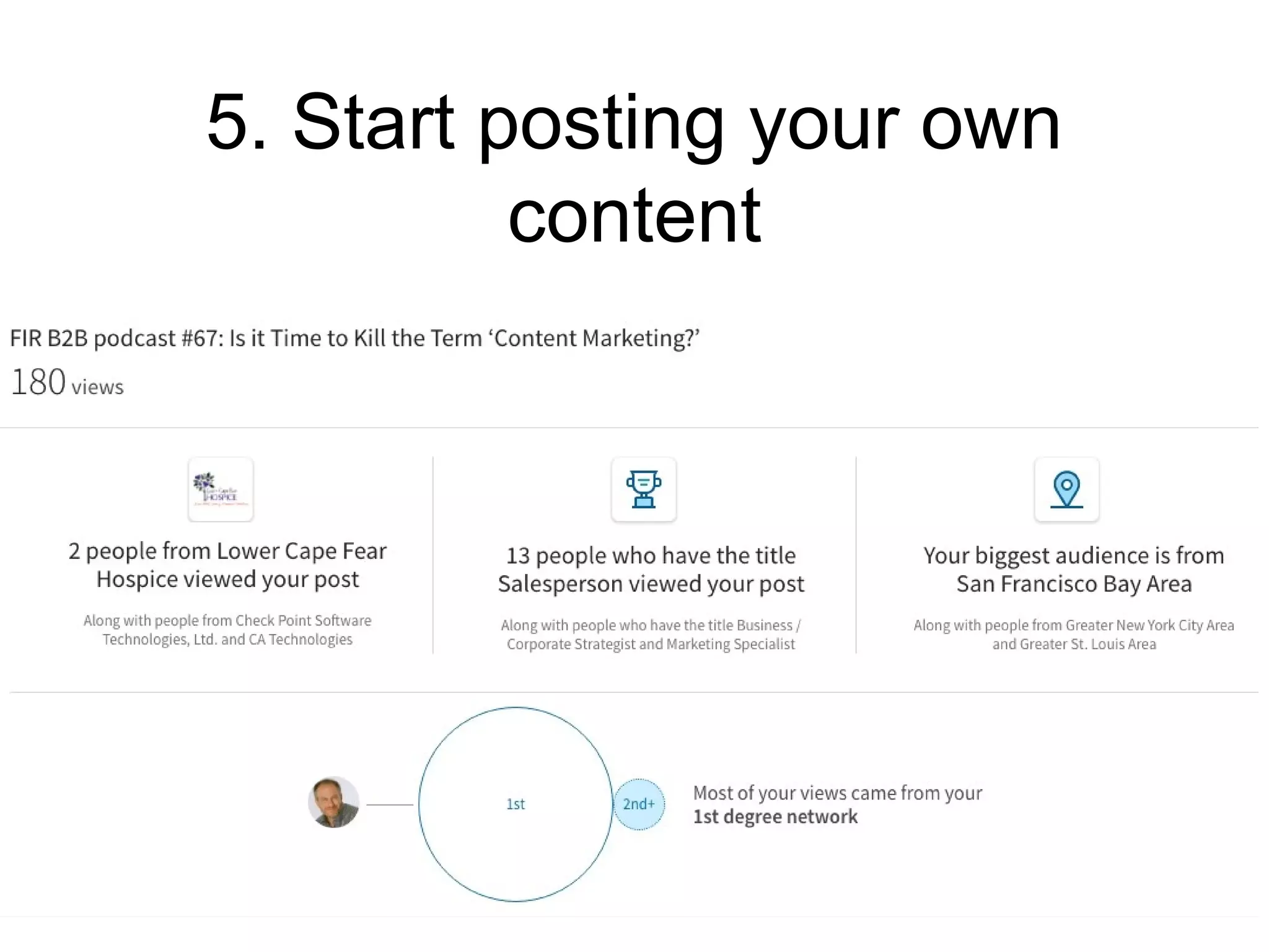 5. Start posting your own
content
http://strominator.com 38
 