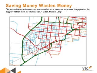 Saving Money Wastes Money
"An unsophisticated forecaster uses models as a drunken man uses lamp-posts - for
support rather than for illumination.” after Andrew Lang
 
