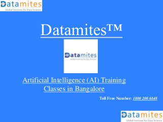 Datamites™
Artificial Intelligence (AI) Training
Classes in Bangalore
Toll Free Number: 1800 200 6848
 
