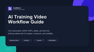 Transforming Static Documents into Engaging AI-Powered Training Videos ...