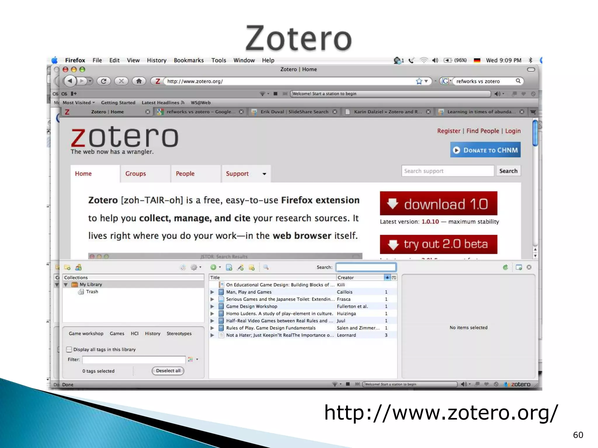 http://www.zotero.org/
                         60
 