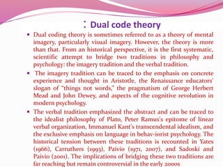 Aittpavio's dual coding theory | PPT