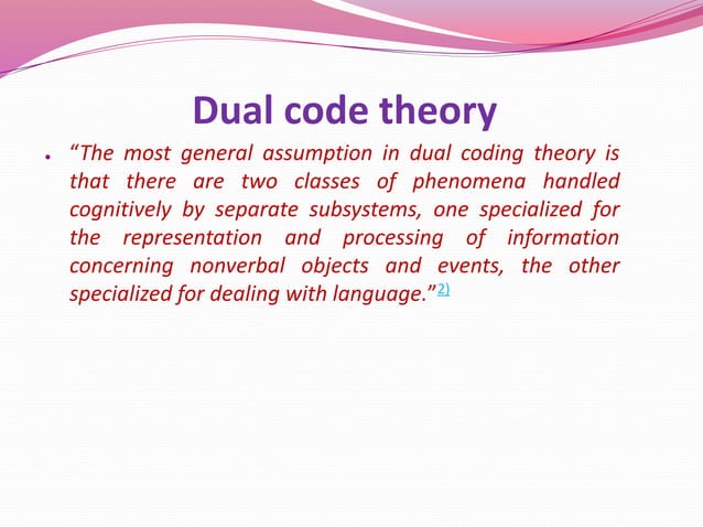 Aittpavio's dual coding theory | PPT