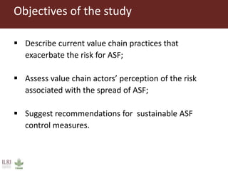 Value chain actors’ practices associated with the spread of African swine fever disease in smallholder pig systems in Uganda